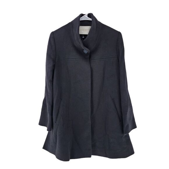 Fleurette Women's Fern 100% Wool Stand-Up Collar Button Front Coat - 6 - Picture 1 of 6